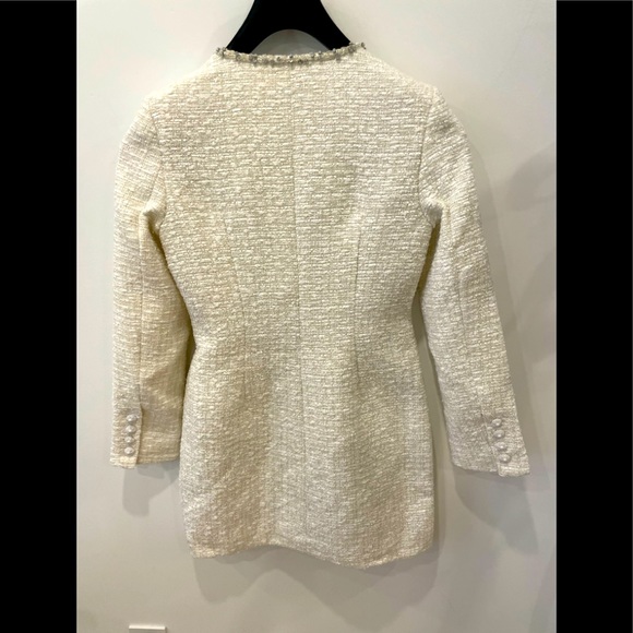 2022 spring Self-Portrait Cream Boucle Mini Dress - Picture 7 of 14